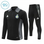 Kinder Al Nassr Training Sweatshirts Viertelreißverschluss 2024-25 Schwarze